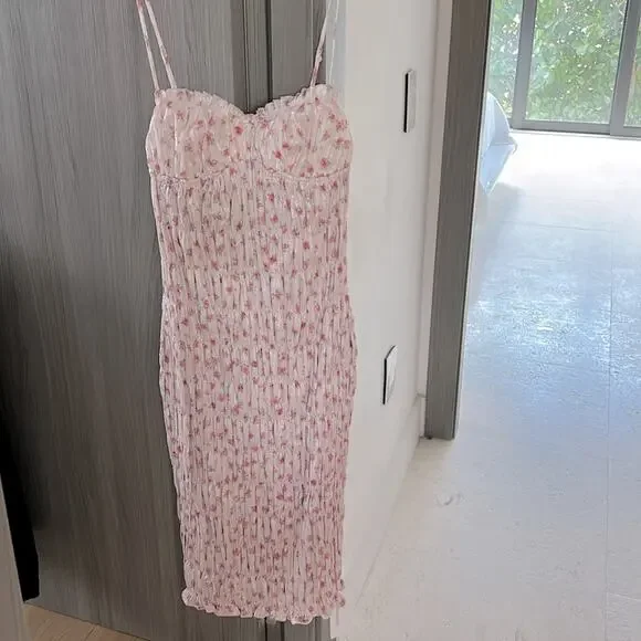 NWT $128 RUMORED Marionette midi dress / candied carnation S - Picture 2 of 14